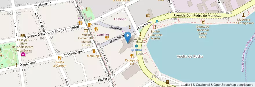 Mapa de ubicacion de Fundación Proa, Boca en Argentinië, Ciudad Autónoma De Buenos Aires, Comuna 4, Buenos Aires.
