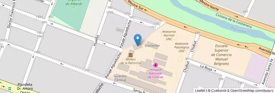 Mapa de ubicacion de Fundación ProSalud en Argentinien, Provinz Córdoba, Departamento Capital, Pedanía Capital, Córdoba, Municipio De Córdoba.