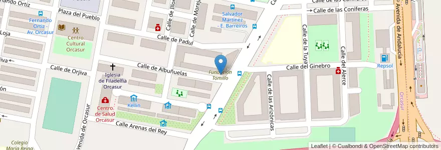 Mapa de ubicacion de Fundación Tomillo en スペイン, マドリード州, Comunidad De Madrid, Área Metropolitana De Madrid Y Corredor Del Henares, Madrid.