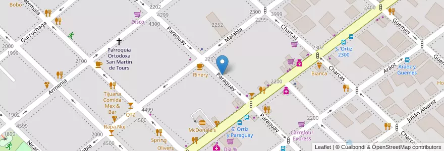 Mapa de ubicacion de Fundation Rio Abierto, Palermo en Arjantin, Ciudad Autónoma De Buenos Aires, Buenos Aires, Comuna 14.