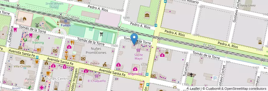 Mapa de ubicacion de Funes AquaGas en Аргентина, Санта-Фе, Departamento Rosario, Municipio De Funes, Funes.
