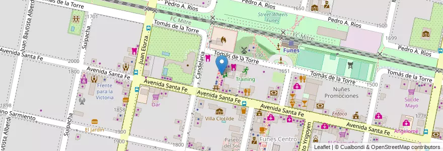 Mapa de ubicacion de Funes Mall en آرژانتین, سانتافه, Departamento Rosario, Municipio De Funes, Funes.