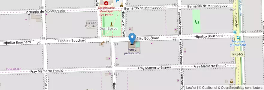 Mapa de ubicacion de Funes para Cristo en Argentina, Santa Fe, Departamento Rosario, Municipio De Funes, Funes.