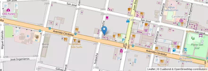 Mapa de ubicacion de Funes Pet Shop en アルゼンチン, サンタフェ州, Departamento Rosario, Municipio De Funes, Funes.