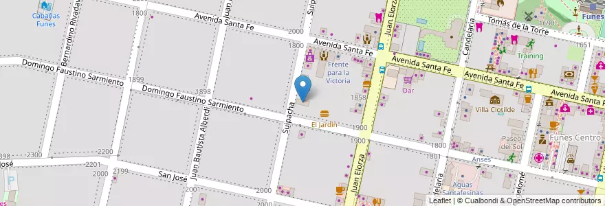 Mapa de ubicacion de Funes Volquetes en Argentinien, Santa Fe, Departamento Rosario, Municipio De Funes, Funes.