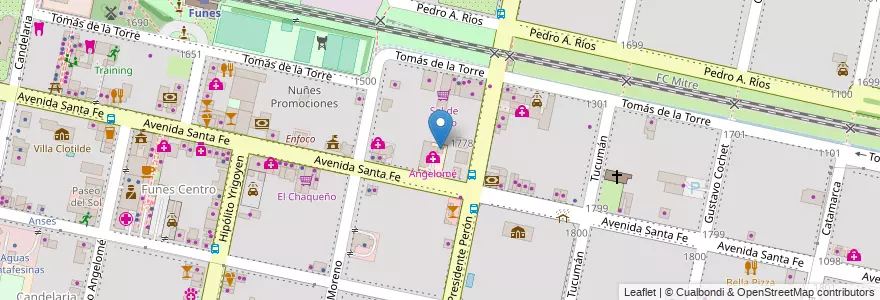 Mapa de ubicacion de FunesLab en Argentina, Santa Fe, Departamento Rosario, Municipio De Funes, Funes.