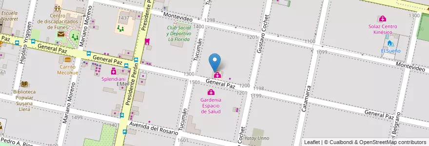 Mapa de ubicacion de FunesLab en الأرجنتين, سانتا في, Departamento Rosario, Municipio De Funes, Funes.