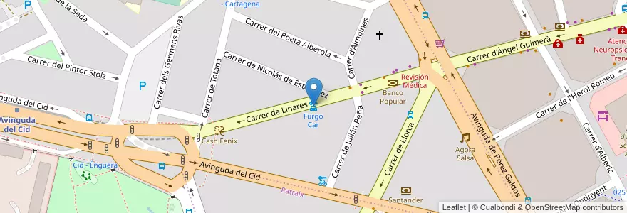 Mapa de ubicacion de Furgo Car en Spain, Valencian Community, Valencia, Comarca De València, Valencia.