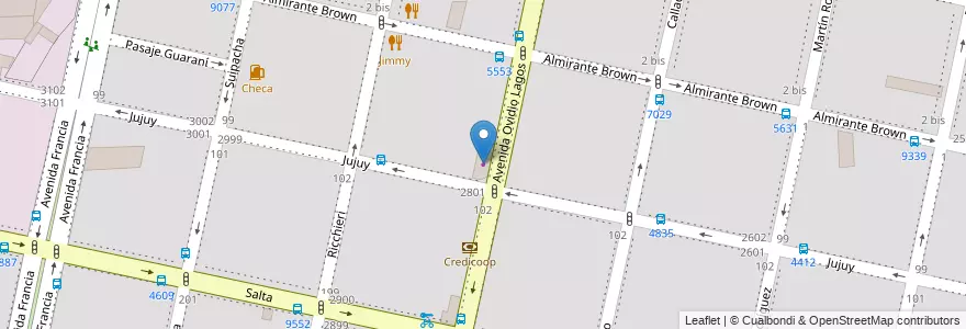 Mapa de ubicacion de Fussetti en Arjantin, Santa Fe, Departamento Rosario, Municipio De Rosario, Rosario.