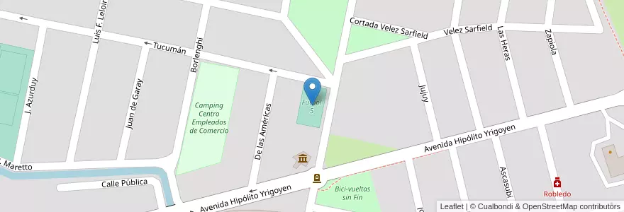 Mapa de ubicacion de Futbol 5 en アルゼンチン, サンタフェ州, Departamento Castellanos, Municipio De Sunchales.