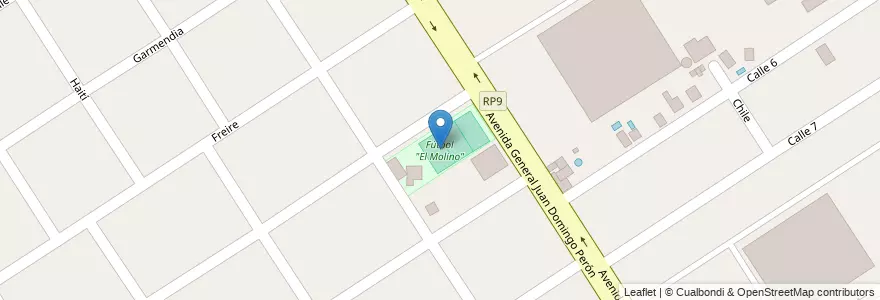 Mapa de ubicacion de Fútbol "El Molino" en Arjantin, Buenos Aires, Partido De Tigre, Benavídez.