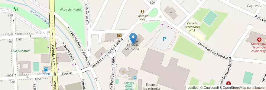 Mapa de ubicacion de Futura Escuela Municipal en アルゼンチン, カタマルカ州, Departamento Capital, Municipio De San Fernando Del Valle De Catamarca, San Fernando Del Valle De Catamarca.