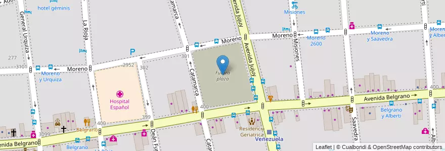 Mapa de ubicacion de Futura plaza, Balvanera en آرژانتین, Ciudad Autónoma De Buenos Aires, Comuna 3, Buenos Aires.