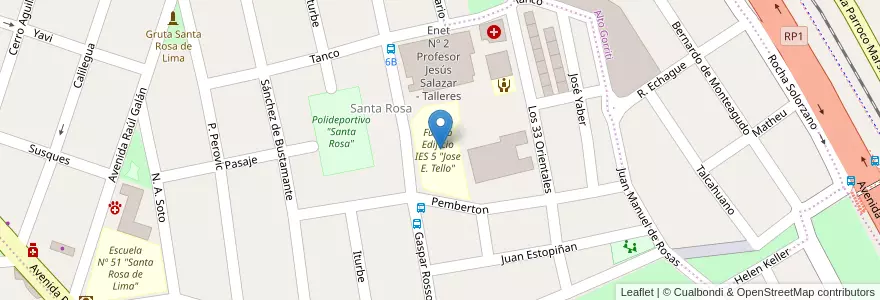 Mapa de ubicacion de Futuro Edificio IES 5 "Jose E. Tello" en Argentina, Jujuy, Departamento Doctor Manuel Belgrano, Municipio De San Salvador De Jujuy.