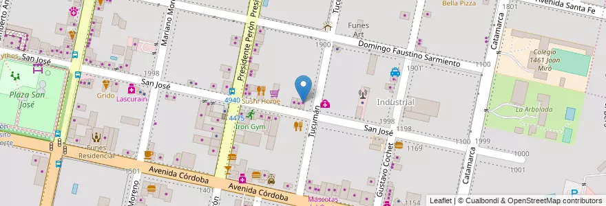 Mapa de ubicacion de Futuro Impresiones en الأرجنتين, سانتا في, Departamento Rosario, Municipio De Funes, Funes.