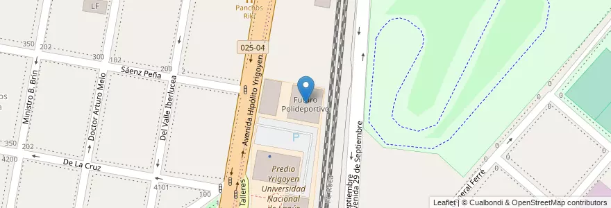 Mapa de ubicacion de Futuro Polideportivo en Argentine, Province De Buenos Aires, Partido De Lanús, Remedios De Escalada.