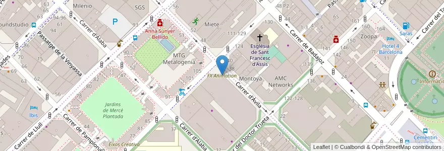 Mapa de ubicacion de FX Animation en スペイン, カタルーニャ州, Barcelona, バルサルネス, Barcelona.