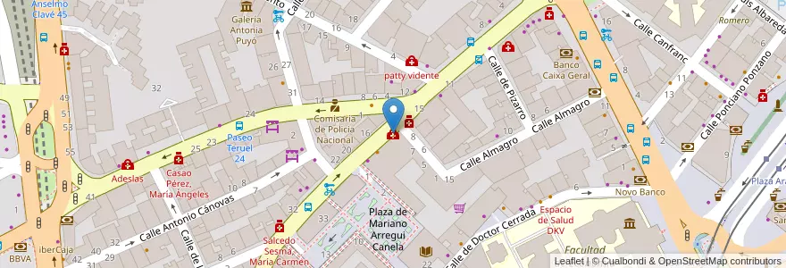 Mapa de ubicacion de Gabinete médico en Испания, Арагон, Сарагоса, Zaragoza, Сарагоса.