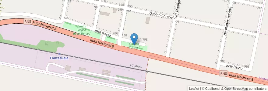 Mapa de ubicacion de Gabino Coronel en Arjantin, Buenos Aires, Partido De Pergamino, Fontezuela.