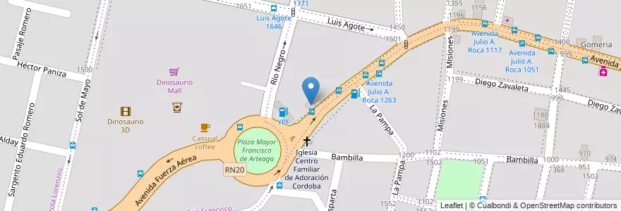Mapa de ubicacion de Gabo Colchones en 아르헨티나, Córdoba, Departamento Capital, Pedanía Capital, Córdoba, Municipio De Córdoba.