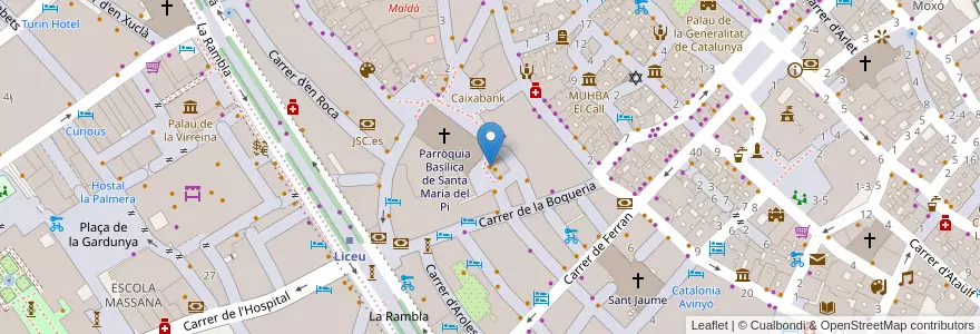 Mapa de ubicacion de Gabriel en 스페인, Catalunya, Barcelona, Barcelonès, 바르셀로나.