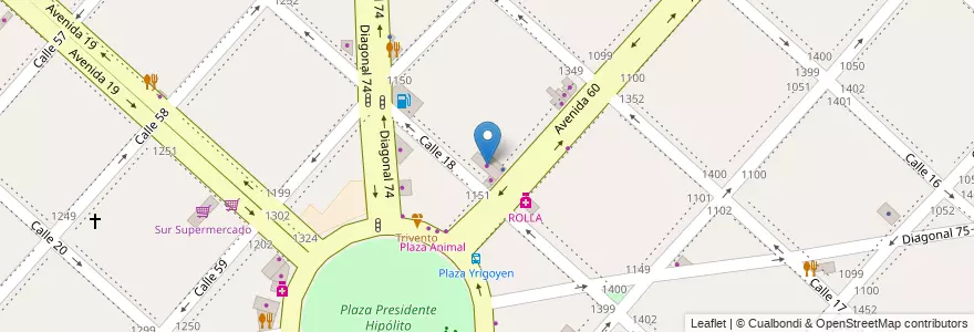Mapa de ubicacion de Gabriel Berenguer Automotores, Casco Urbano en アルゼンチン, ブエノスアイレス州, Partido De La Plata, La Plata.