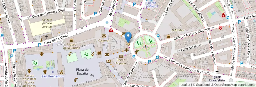 Mapa de ubicacion de Gabriel Celaya en Espagne, Communauté De Madrid, Communauté De Madrid, Área Metropolitana De Madrid Y Corredor Del Henares, San Fernando De Henares, Coslada.