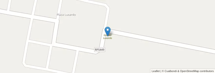 Mapa de ubicacion de Gabriel Luxardo en Argentinië, Córdoba, Departamento San Justo, Pedanía Libertad, Comuna De Plaza Luxardo.