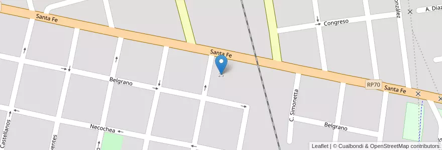 Mapa de ubicacion de Gabriela Mistral Nº 6405 en Argentinien, Santa Fe, Departamento Castellanos, Municipio De Rafaela.
