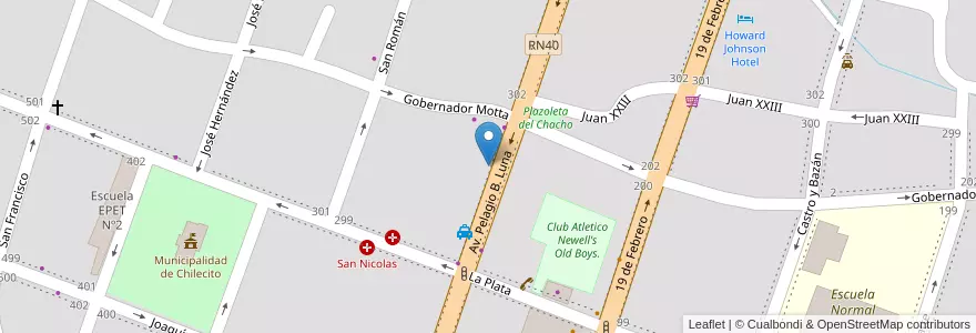 Mapa de ubicacion de Gabriela Mistral en アルゼンチン, ラ・リオハ州, Departamento Chilecito, Chilecito.