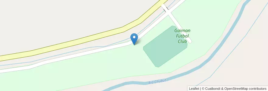Mapa de ubicacion de Gaiman Futbol Club en アルゼンチン, チュブ州, Departamento Gaiman, Gaiman.