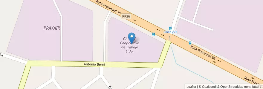 Mapa de ubicacion de GALAXIA Cooperativa de Trabajo Ltda. en Argentina, Provincia Di Buenos Aires, Partido De Florencio Varela, Ingeniero Juan Allan.