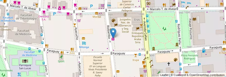 Mapa de ubicacion de Galénica, Recoleta en 阿根廷, Ciudad Autónoma De Buenos Aires, Comuna 2, 布宜诺斯艾利斯.