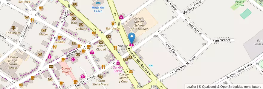 Mapa de ubicacion de Galeno en Arjantin, Buenos Aires, Partido De San Isidro, San Isidro.