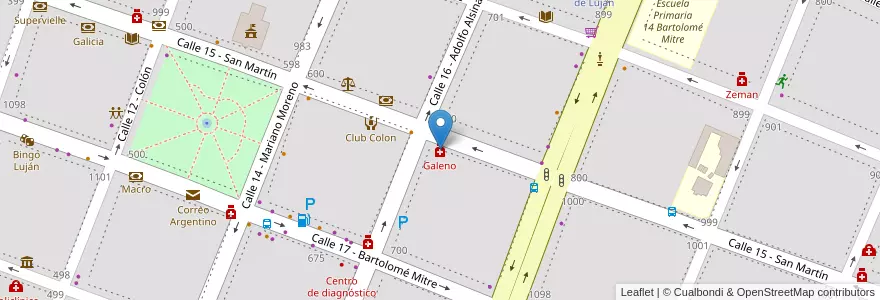 Mapa de ubicacion de Galeno en アルゼンチン, ブエノスアイレス州, Partido De Luján.