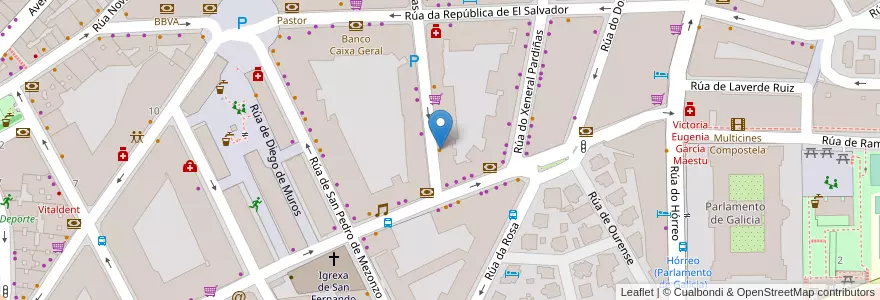 Mapa de ubicacion de Galeón en Испания, Галисия, А-Корунья, Santiago, Santiago De Compostela.
