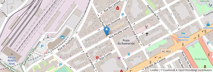 Mapa de ubicacion de Galera en Spanien, Galicien, A Coruña, Ferrol, Ferrol.