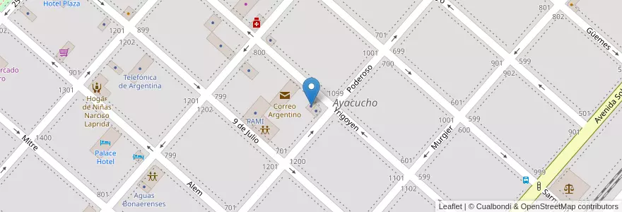 Mapa de ubicacion de Galera Seguros en Argentine, Province De Buenos Aires, Partido De Ayacucho, Ayacucho.