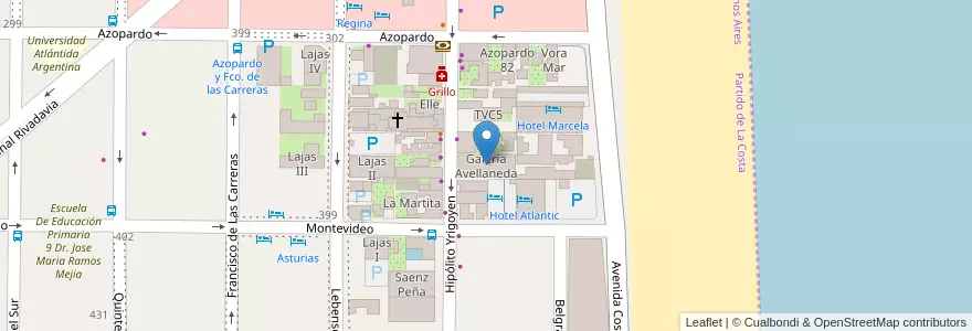 Mapa de ubicacion de Galería Avellaneda en 아르헨티나, Mar De Ajó.