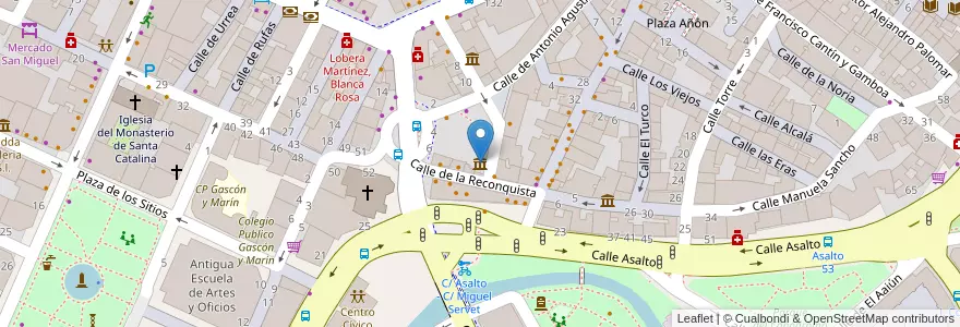 Mapa de ubicacion de Galería Calvo I Mayayo en スペイン, アラゴン州, サラゴサ, Zaragoza, サラゴサ.