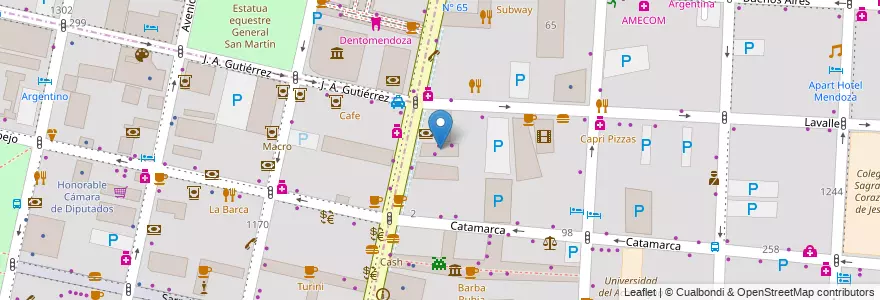 Mapa de ubicacion de Galería Caracol en Arjantin, Şili, Mendoza, Departamento Capital, Ciudad De Mendoza, Sección 3ª Parque O'Higgins.