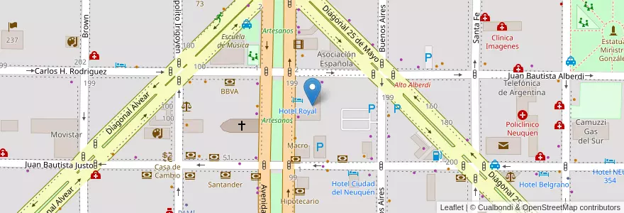 Mapa de ubicacion de Galería comercial en Аргентина, Чили, Неукен, Departamento Confluencia, Municipio De Neuquén, Neuquén.