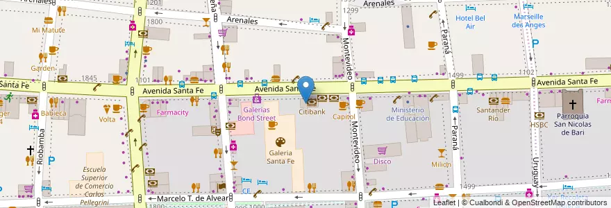 Mapa de ubicacion de Galería Da Vinci, Recoleta en Arjantin, Ciudad Autónoma De Buenos Aires, Comuna 2, Buenos Aires.