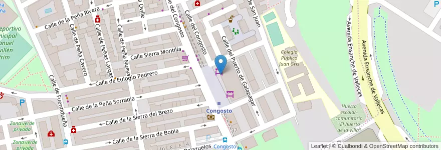 Mapa de ubicacion de Galería de alimentación Congosto en スペイン, マドリード州, Comunidad De Madrid, Área Metropolitana De Madrid Y Corredor Del Henares, Madrid.