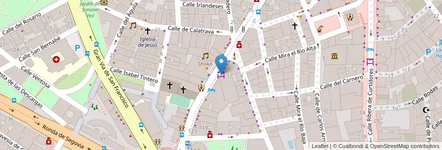 Mapa de ubicacion de Galería de Alimentación La Paloma en 스페인, Comunidad De Madrid, Comunidad De Madrid, Área Metropolitana De Madrid Y Corredor Del Henares, 마드리드.