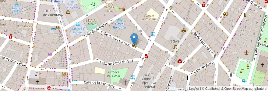 Mapa de ubicacion de Galería de arte Dionis Bennassar en スペイン, マドリード州, Comunidad De Madrid, Área Metropolitana De Madrid Y Corredor Del Henares, Madrid.