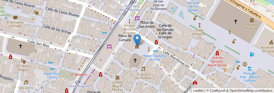 Mapa de ubicacion de Galería de Arte San Cayetano 3 en Spain, Aragon, Zaragoza, Zaragoza, Zaragoza.