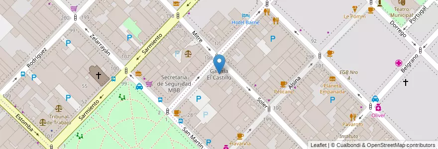 Mapa de ubicacion de Galería El Castillo en Аргентина, Буэнос-Айрес, Partido De Bahía Blanca, Bahía Blanca.