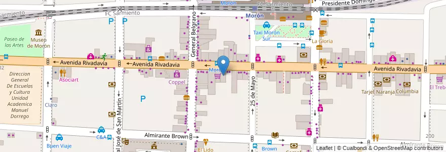 Mapa de ubicacion de Galería el Establo en Arjantin, Buenos Aires, Partido De Morón, Morón.