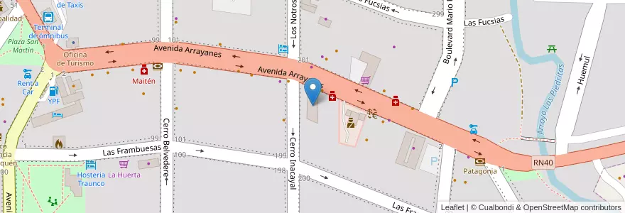 Mapa de ubicacion de Galería Estación Patagonia en 阿根廷, 智利, 內烏肯省, Departamento Los Lagos, Villa La Angostura, Villa La Angostura.